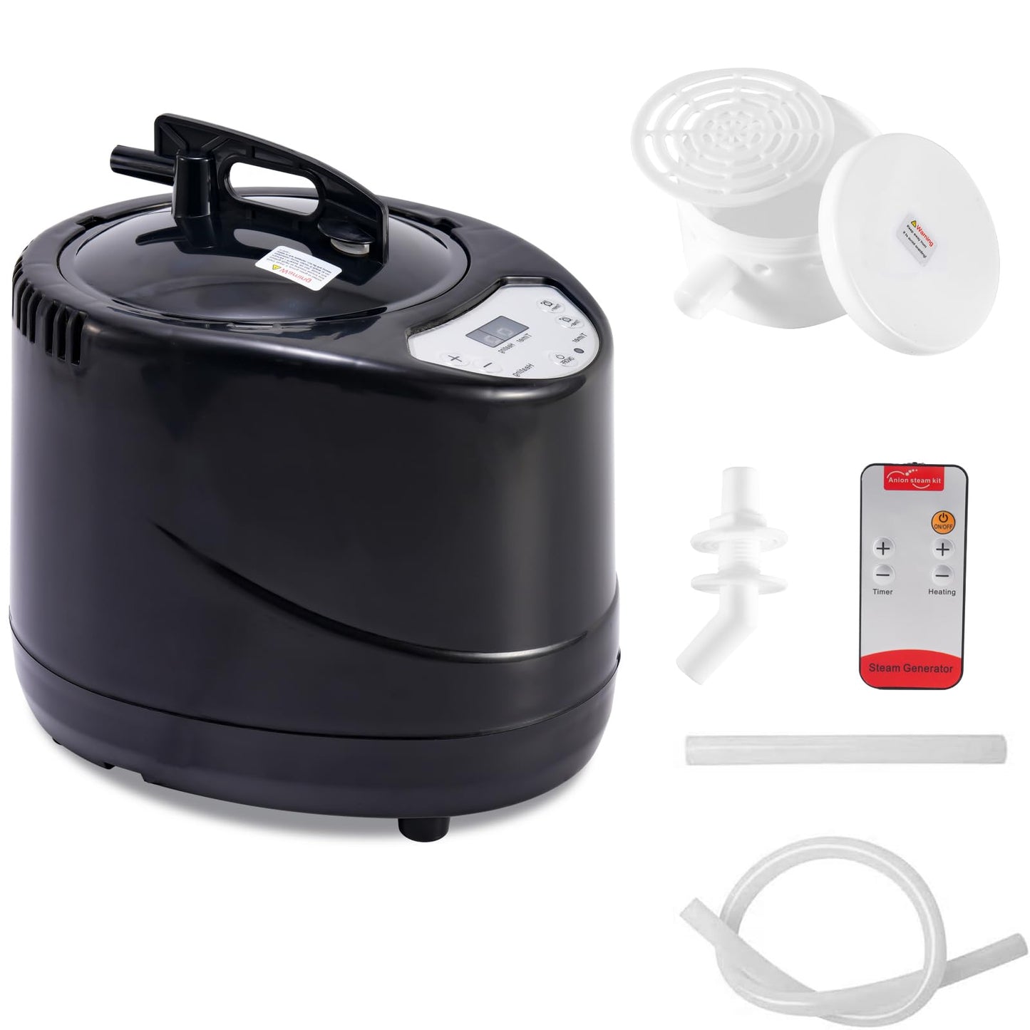 Sonaricus Portable Sauna Steamer 3L - 1200W Fast Heating Steam Generator with Remote Control, 9 Levels, 99-Min Timer, Stainless Steel Pot for Home Sauna Tent, Aromatherapy Box Included