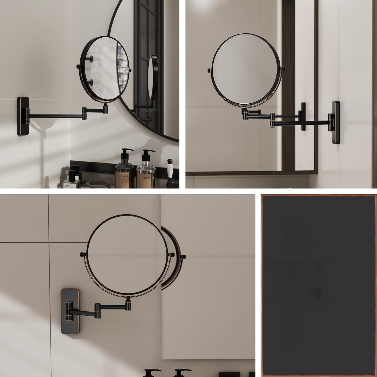 Nicesail Orb 1X/10X Magnifying Makeup Mirrors for Wall Mounted Makeup Mirror 8 Inch, Double-Sided 10x Magnifying Mirror Wall Mount, Oil Rubbed Bronze (8 Inch, 10X)