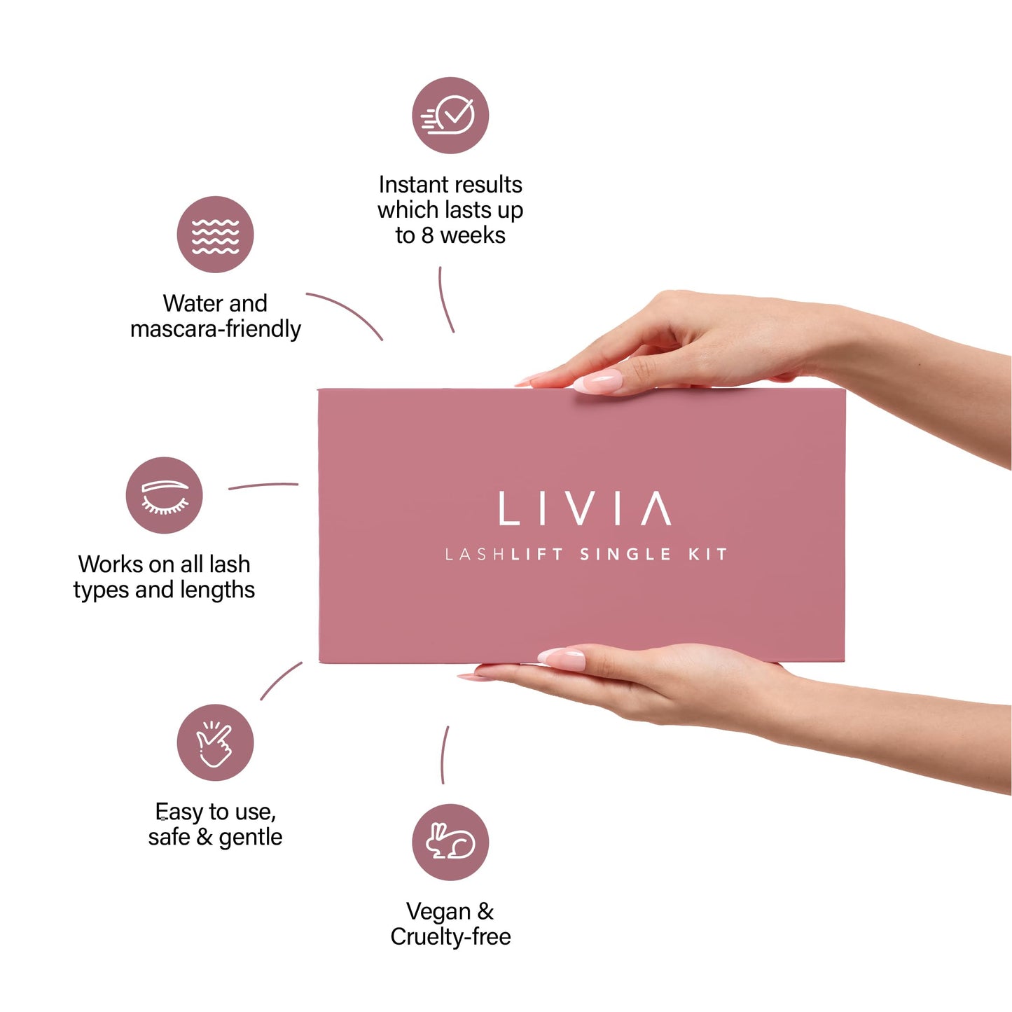 LIVIA Lash Lift Kit - Korean Professional Formula - Salon Quality Curls at Home - 8 Week Lasting - Promotes Growth - Complete DIY Perm Kit