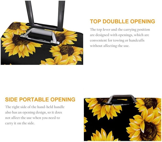 Travel Suitcase Protector Sunflower Elastic Protective Washable Luggage Cover With Concealed Zipper Suitable For 18-32 Inch(XL (for 29--32 inch luggage))