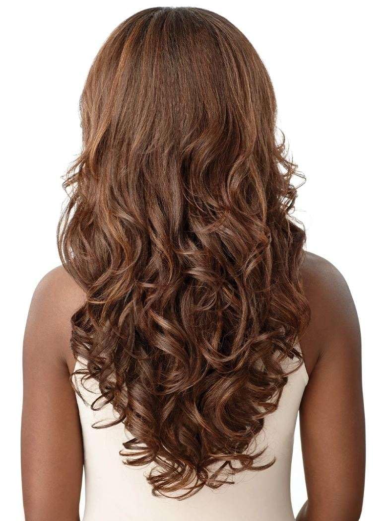 Outre Synthetic Quick Weave Half Wig - NEESHA H304 (Color:1B Off Black)