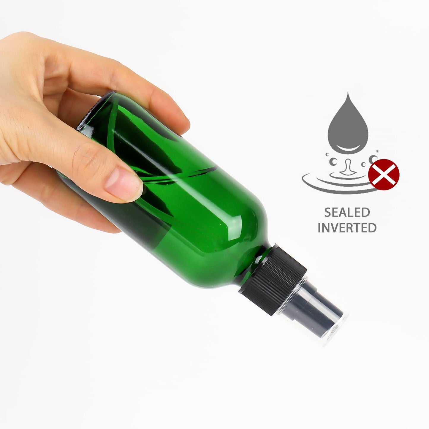 CycleMore 120ml 16 Pack 4oz Green Glass Spray Bottles with Fine Mist Sprayers, Glass Travel Bottles for Cosmetic, Essential Oils, Cleaning Solutions, Perfumes & More Liquids Ideal for Friends