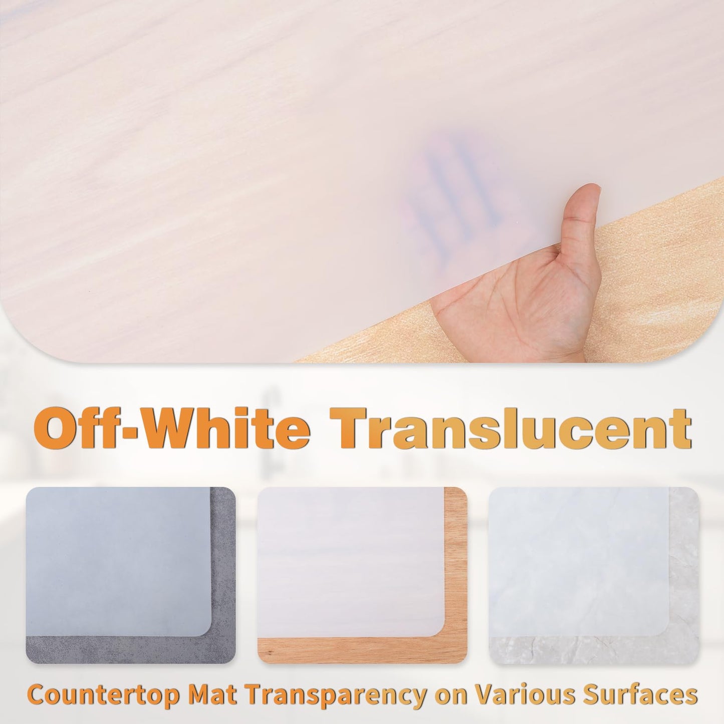 49.2" x 15.7" Large Silicone Mat for Kitchen Counter Protector, Cuttable Silicon Countertop Protector Mat Heat Resistant Mats for Countertop, Cut to Fit Placemat Ship Roll by Foepoge, Translucent