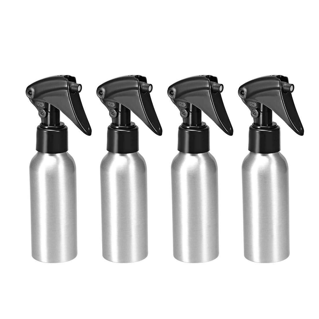 uxcell 4pcs 4oz/120ml Aluminium Spray Bottle with Fine Mist Sprayer, Empty Refillable Container Travel Bottle for Kitchen Bathroom or Plants Water Sprayer