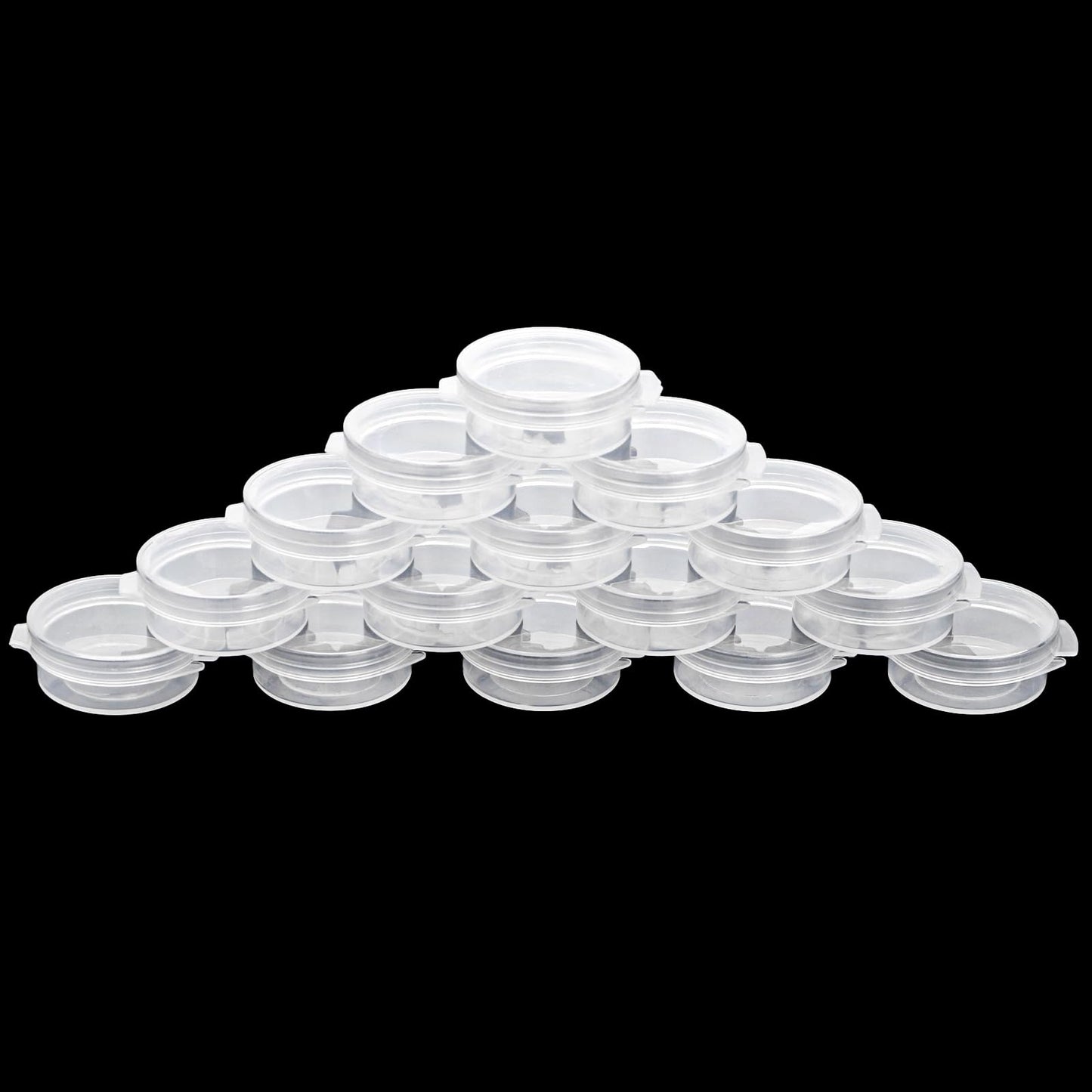 ZEAYEA 100 Pcs Plastic Cosmetic Jars, 5g Makeup Sample Containers with Snap Lids for Travel, Mini Empty Clear Pot for lotions, creams, beads, Powder