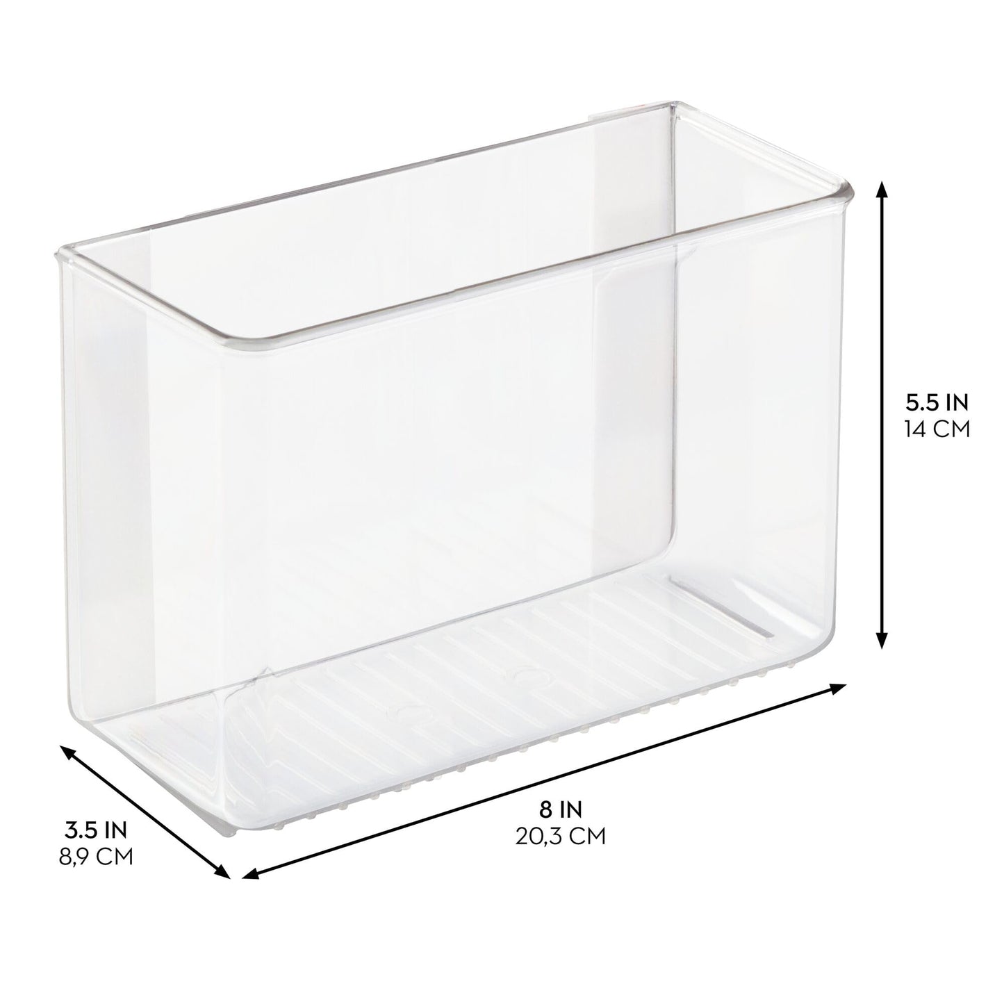 iDesign Adhesive Organizer Bin, Set of 2, Clear
