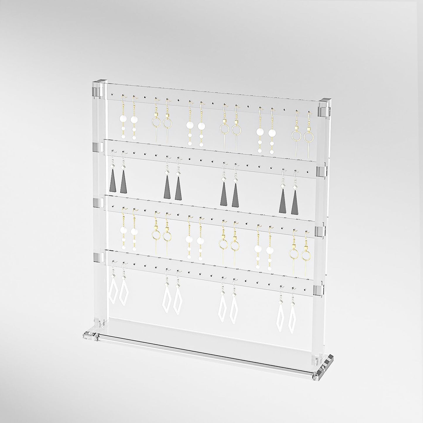 Coward Acrylic Earring Holder Stand, Tabletop Earring Jewelry Easel Display, Earring Jewelry Holder Organizer for Home Use or Store Selling Show (4layer)