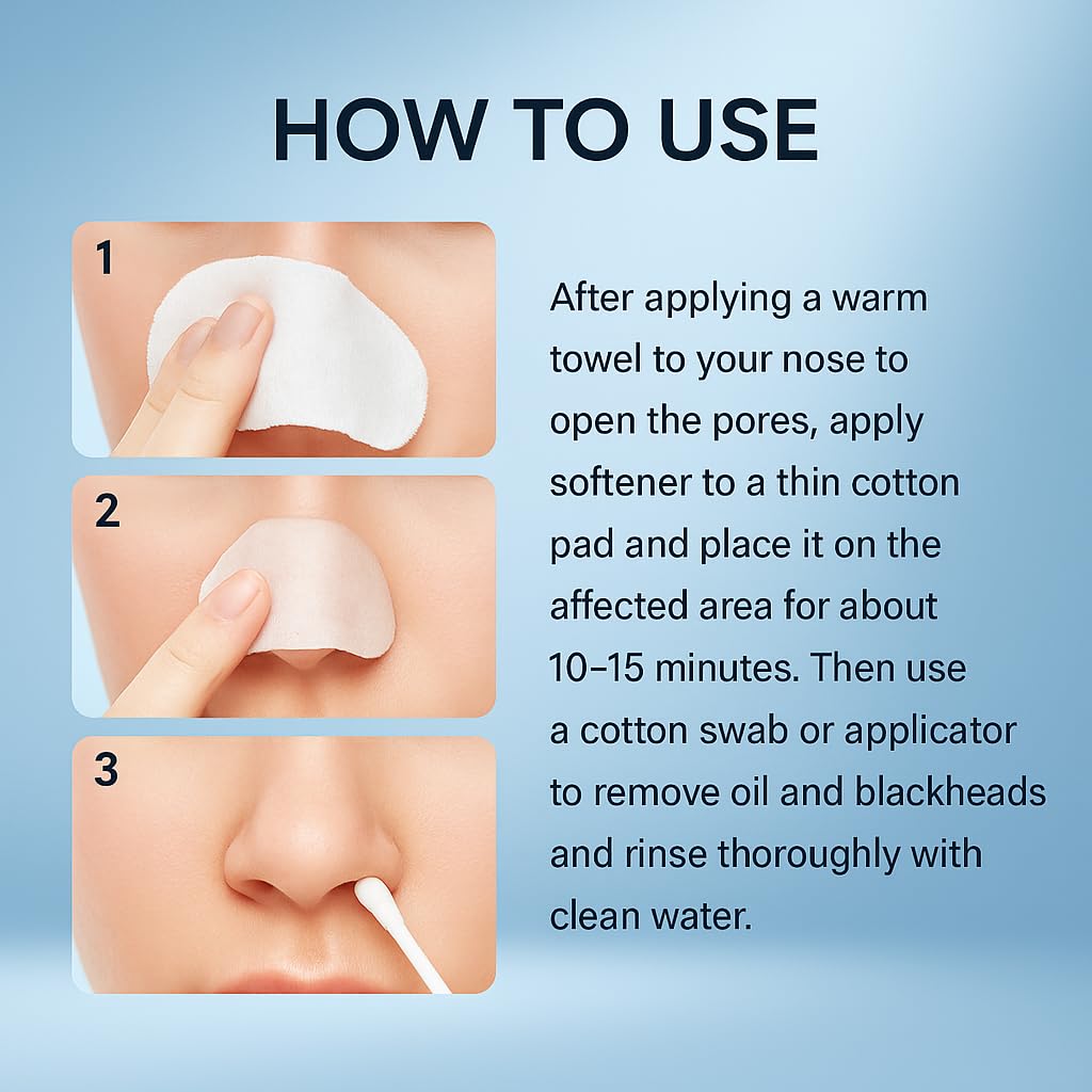 Lanthome Super Melting Sebum Softener for Pore Cleansing Solution, Blackhead Softener, 10-Minutes Melts Away Blackheads and Sebum for Oily Nose 150mL with 40 Skin Wrap Cotton Pads