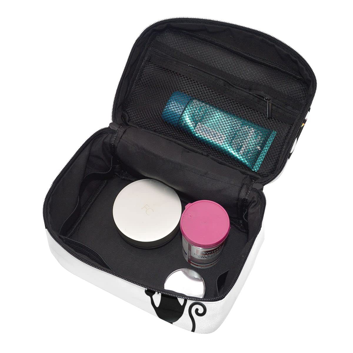 HAUYE Makeup Bag Cat Paw Print Travel Cosmetic Bags Organizer Train Case Toiletry Make Up Pouch
