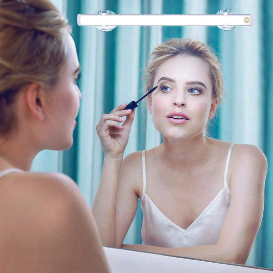 Portable LED Vanity Mirror Lights | Simulated Daylight | 4 Brightness Level Touch Control | Rechargeable, Cordless Makeup Lights
