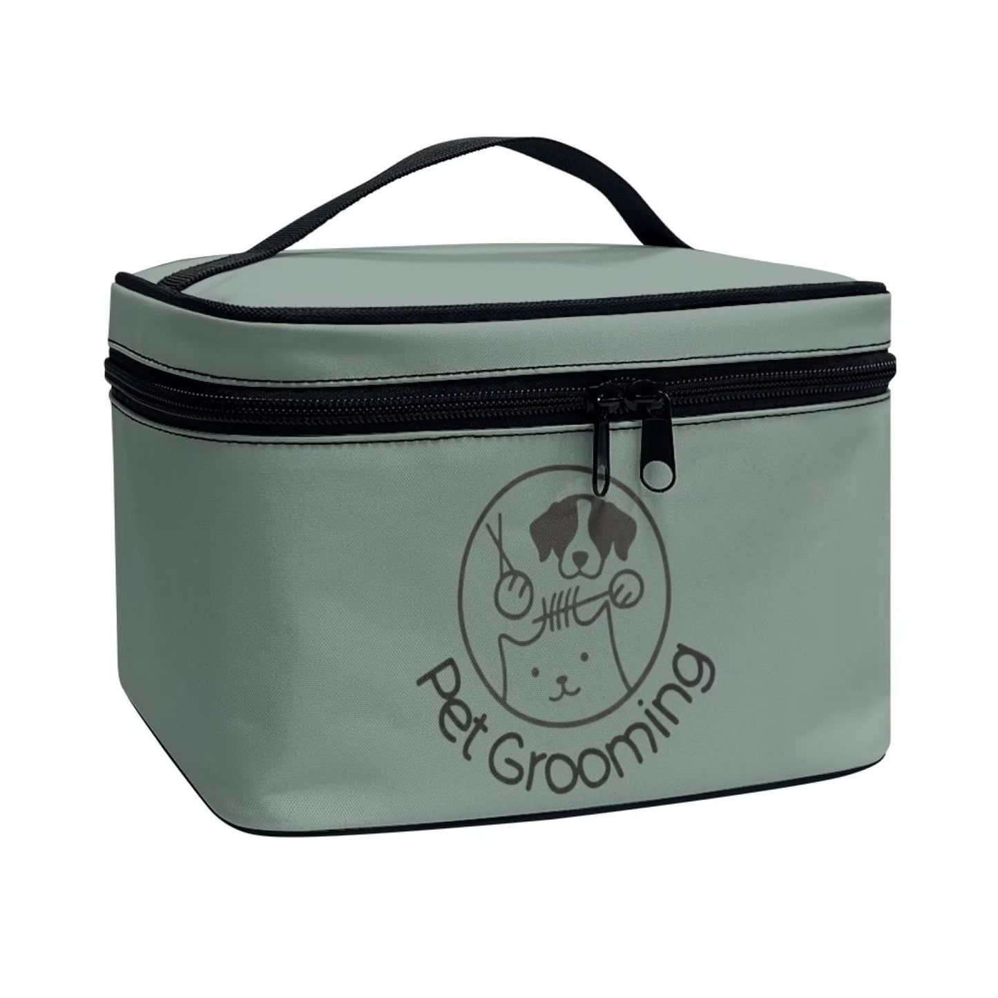 AQYAPTOIY Green Travel Makeup Bag for Women Large Capacity Cosmetic Case for Women Portable Makeup Organizer with Brush Holders for Vacation Trip Daily
