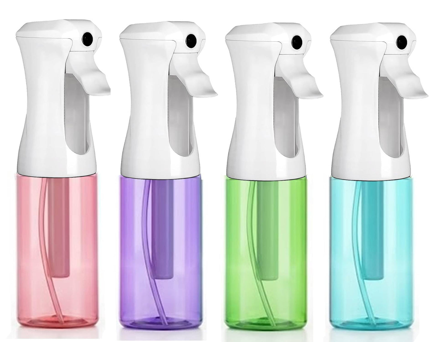 VIGOR PATH Continuous Fine Mist Spray Bottle – 6.7oz/200ml Refillable Water Mister for Hair, Cleaning, Plants & Beauty (Variety Pack)