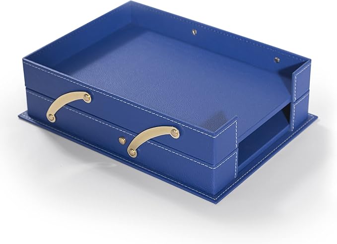 MOOGCO Bonded Set Luxury Leather Desk Pad & Desk Organization Essentials Desk Organizer Leather Desk Organizer