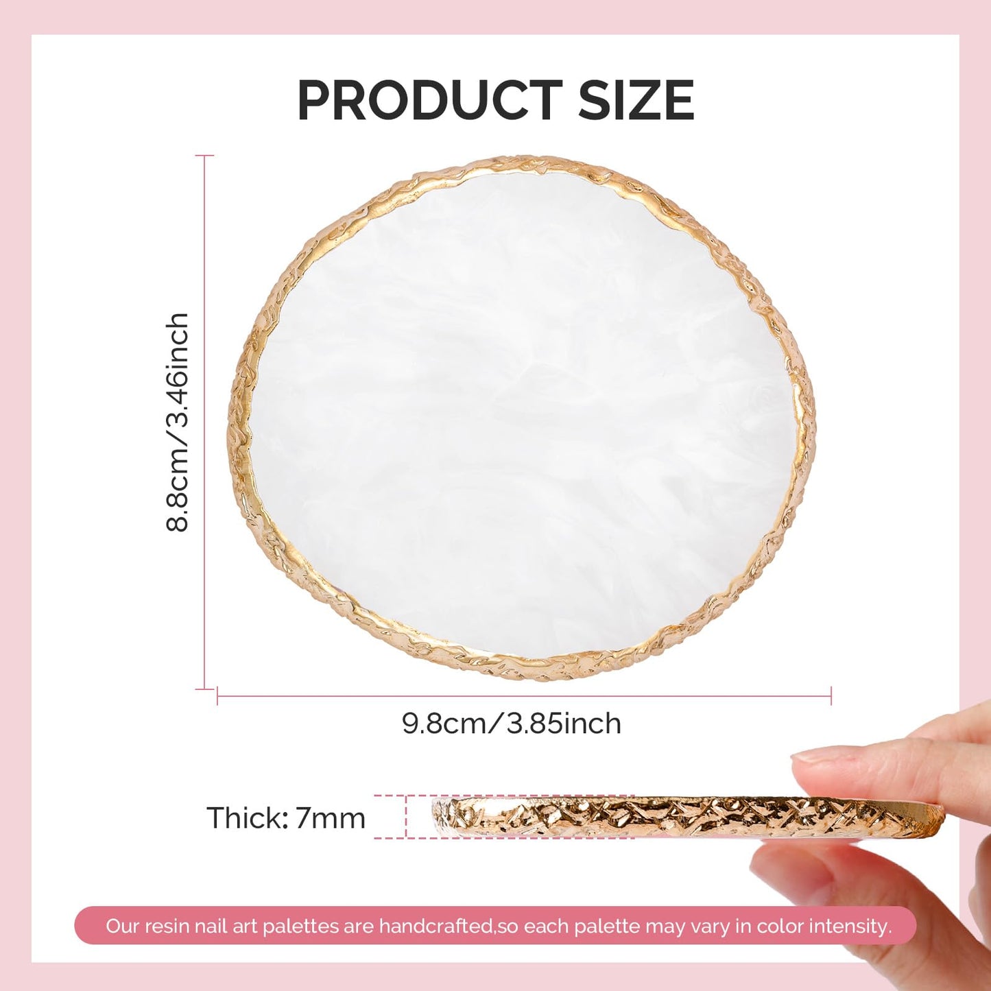 MelodySusie 1PC Round Shape Resin Nail Art Palette and 100Pcs Soft Nail Sponges for Ombre