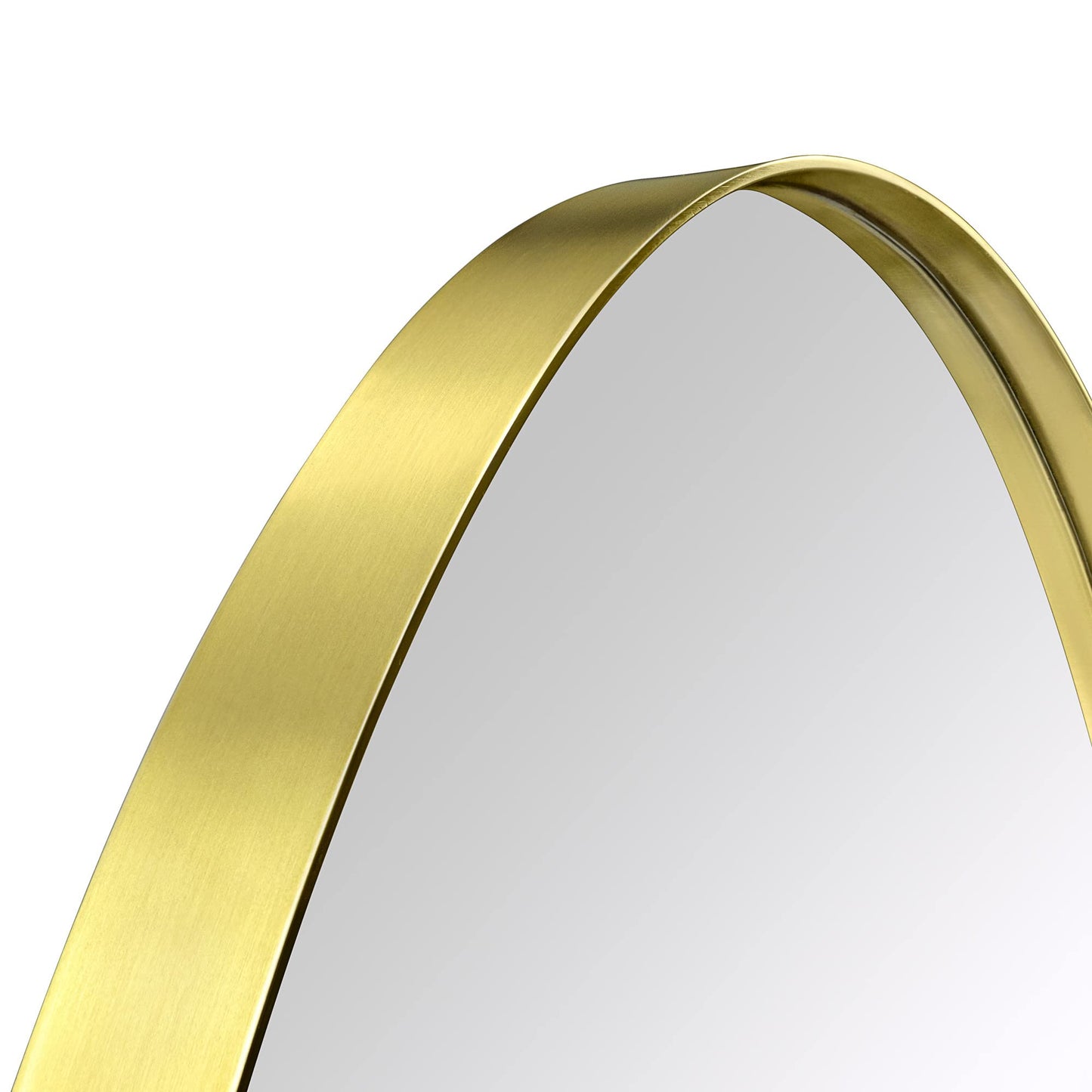 EGHOME Brushed Gold Oval Recessed Bathroom Medicine Cabinet with Mirror Stainless Steel Metal Framed Oblong Pill Shaped Bathroom Cabinet with Mirror 16x33''