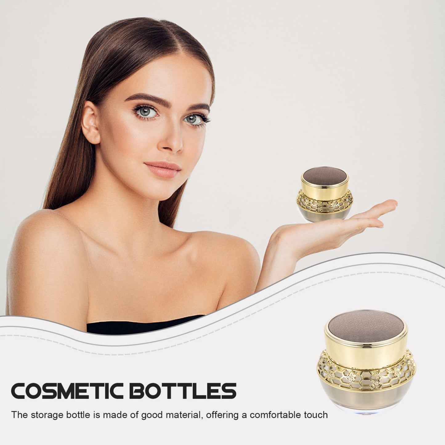 OSALADI Refillable Cosmetic Cream Bottle 2.16In Compact Clear Travel Container Portable Skincare Lotion Dispenser Jar for Toiletry Bag