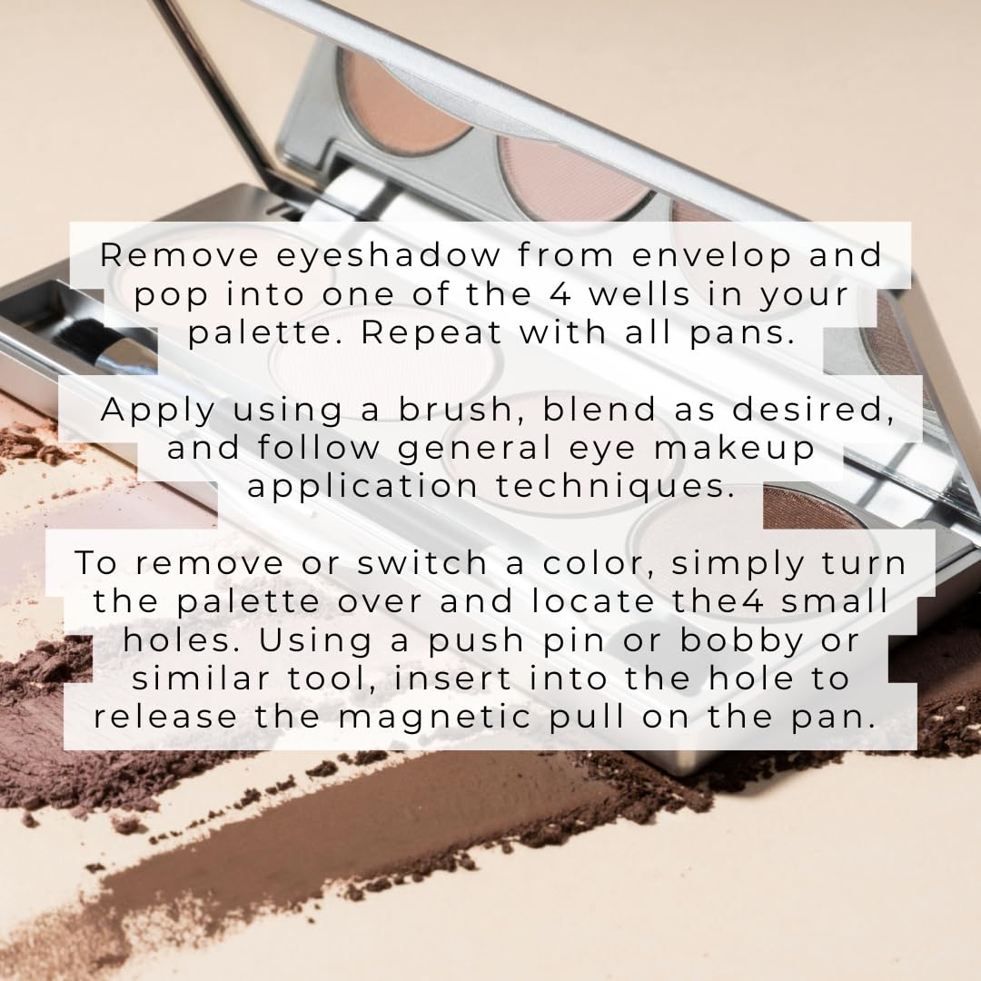 Honeybee Gardens Skinny Dip Eye Shadow Palette, 4 Highly Pigmented Shades, Long-Lasting Luxe Finish, Vegan, Cruelty-Free, Gluten-Free, Paraben-Free, 1.3g Each
