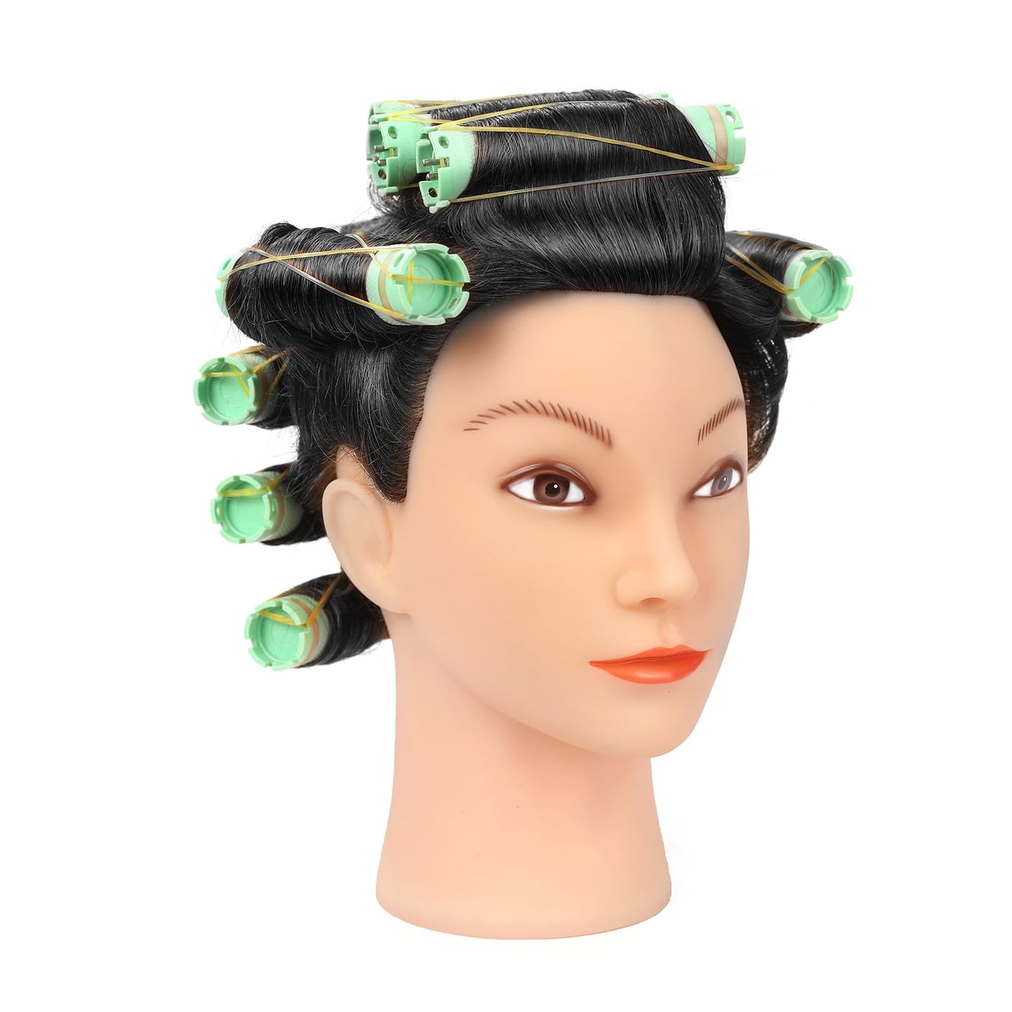 Armmu 20-22" 100% Human Hair Mannequin Head Hair Practice Training Head Cosmotology Doll Head for Hairdressers with Clamp- Natural Black