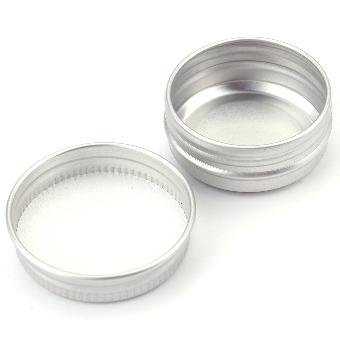 Tosnail 48 Pack Mini Round Aluminum Tins, 0.5 OZ 15 ML Lip Balm Container with Screw Thread Lid, Empty Spice & Travel Tin Storage Jars