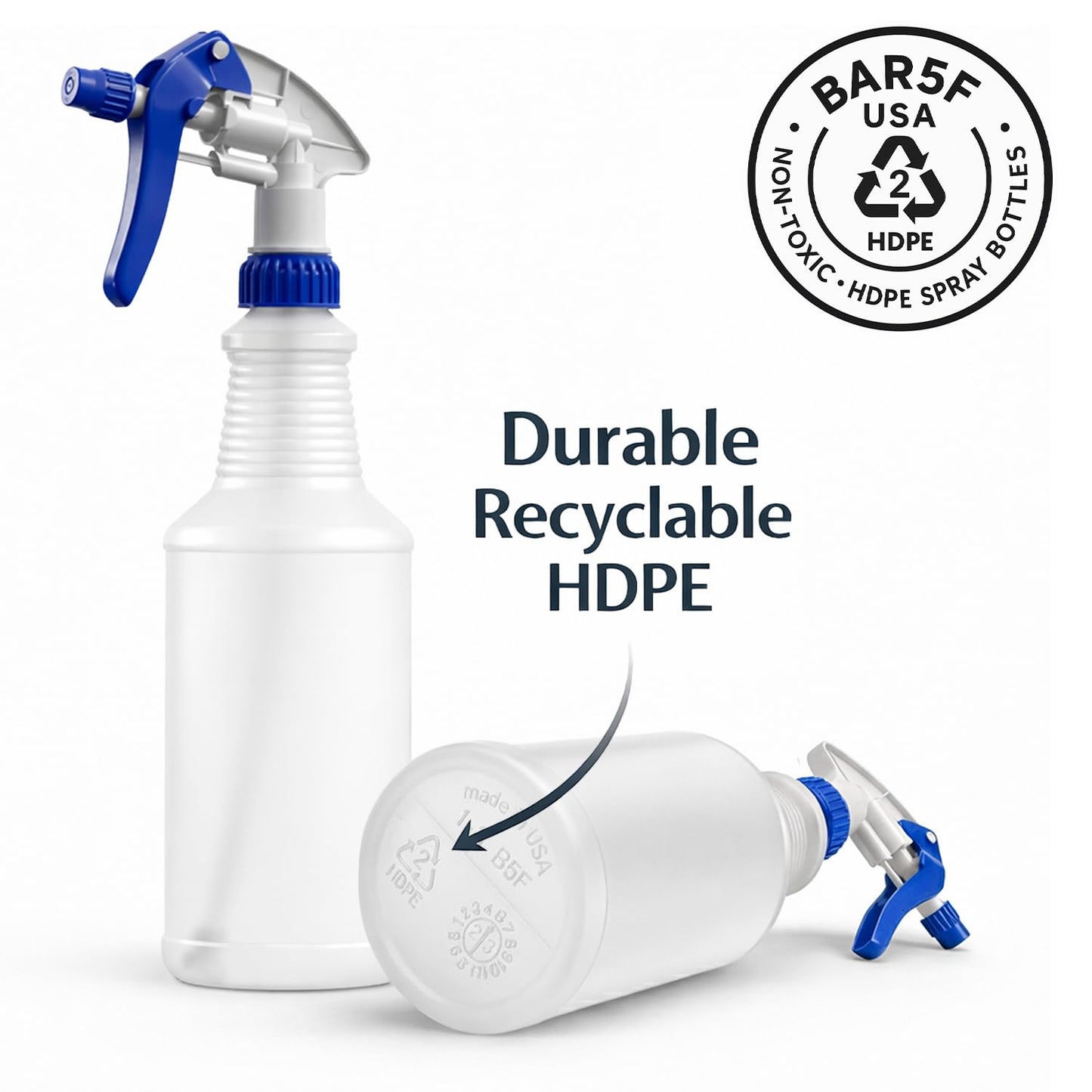 Bar5F Professional Sprayer 24-Ounce - 20 Foot Spray, Bleach Resistant, Adjustable Nozzle, All-Purpose, 3-Pack