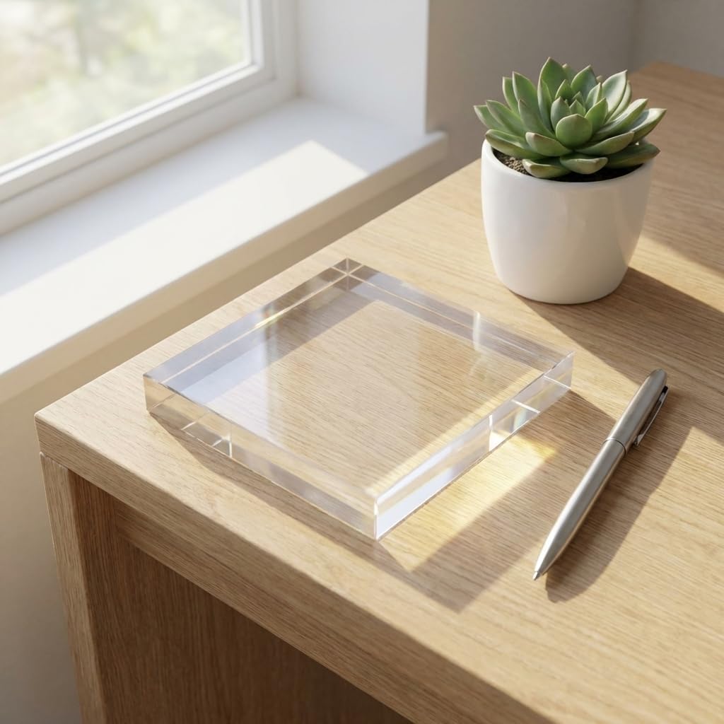 RY DISPLAY 1X6X6 Clear Polished Acrylic Cube Acrylic Square Display Block Acrylic Jewelry Display Stand Ring Showcase Display Holder