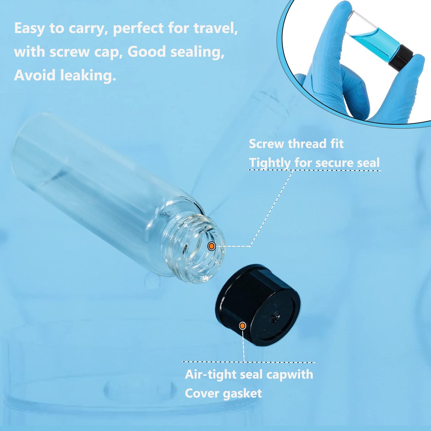 PEKYBIO 20 PCS 4ml Borosilicate Glass Vials with Caps