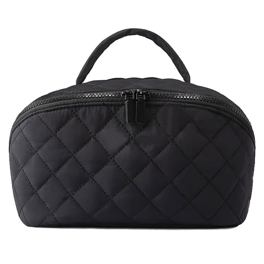 Toiletry Bag for Women, Travel Makeup Bag Organizer, Wide Open Lay-Flat Water-Resistant Large Cosmetic Case, Puffy Padded Travel Organizer for Toiletries & Brushes Large Capacity with Compartments