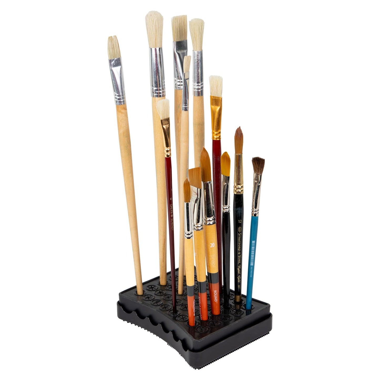 ArtBin Black Brush Drying Rack & Organizer Set | Paint & Craft Brush Holder with Cleansing Mat & Mixing Tray | Durable Stain Resistant Design | Artist Brush Stand | 2 Piece Kit