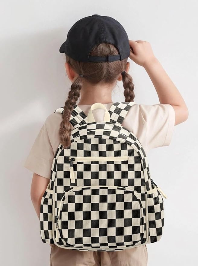 Corduroy Kids Backpack, Lightweight Boys Backpack 5-9, Boy Bookbag for Elementary School 15.3" H Fit Folder