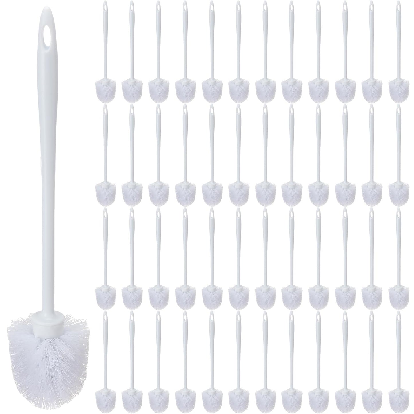Tioncy 50 Pcs 14.2 Inch Toilet Brush Commercial Heavy Duty Toilet Bowl Cleaning Scrub Long Scrubber for Bathroom Cleaning Supplies