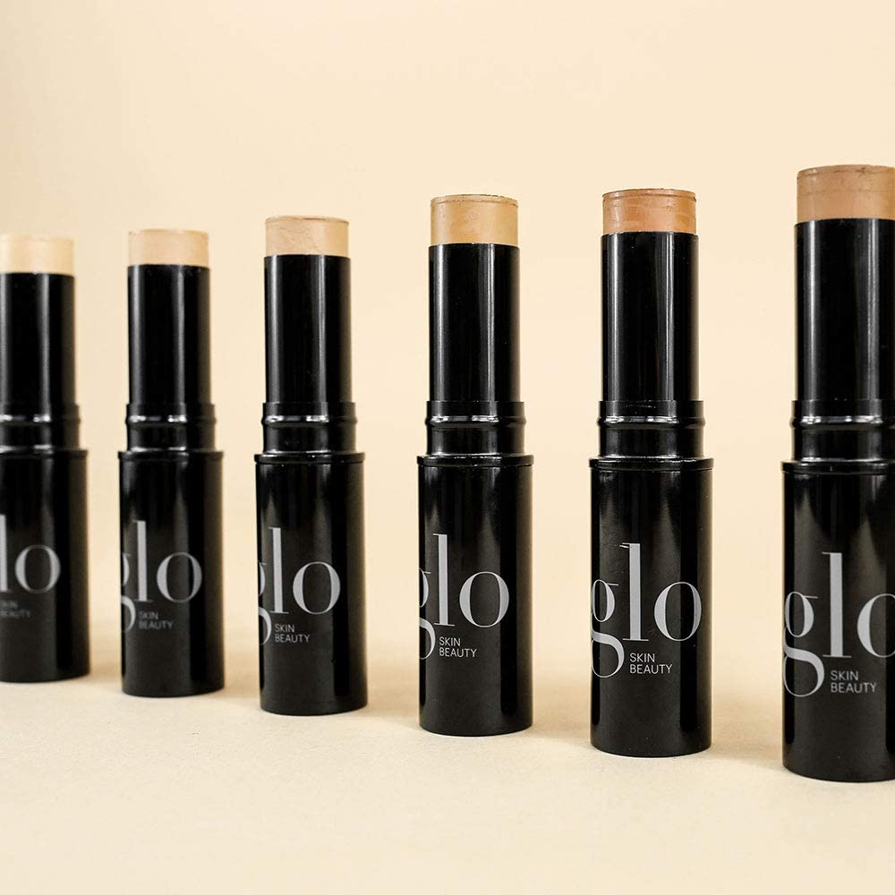 Glo Skin Beauty HD Mineral Foundation Stick - Concealer Makeup Infused with Hyaluronic Acid - Buildable Coverage, Contour & Highlighter (Ebony 12C)