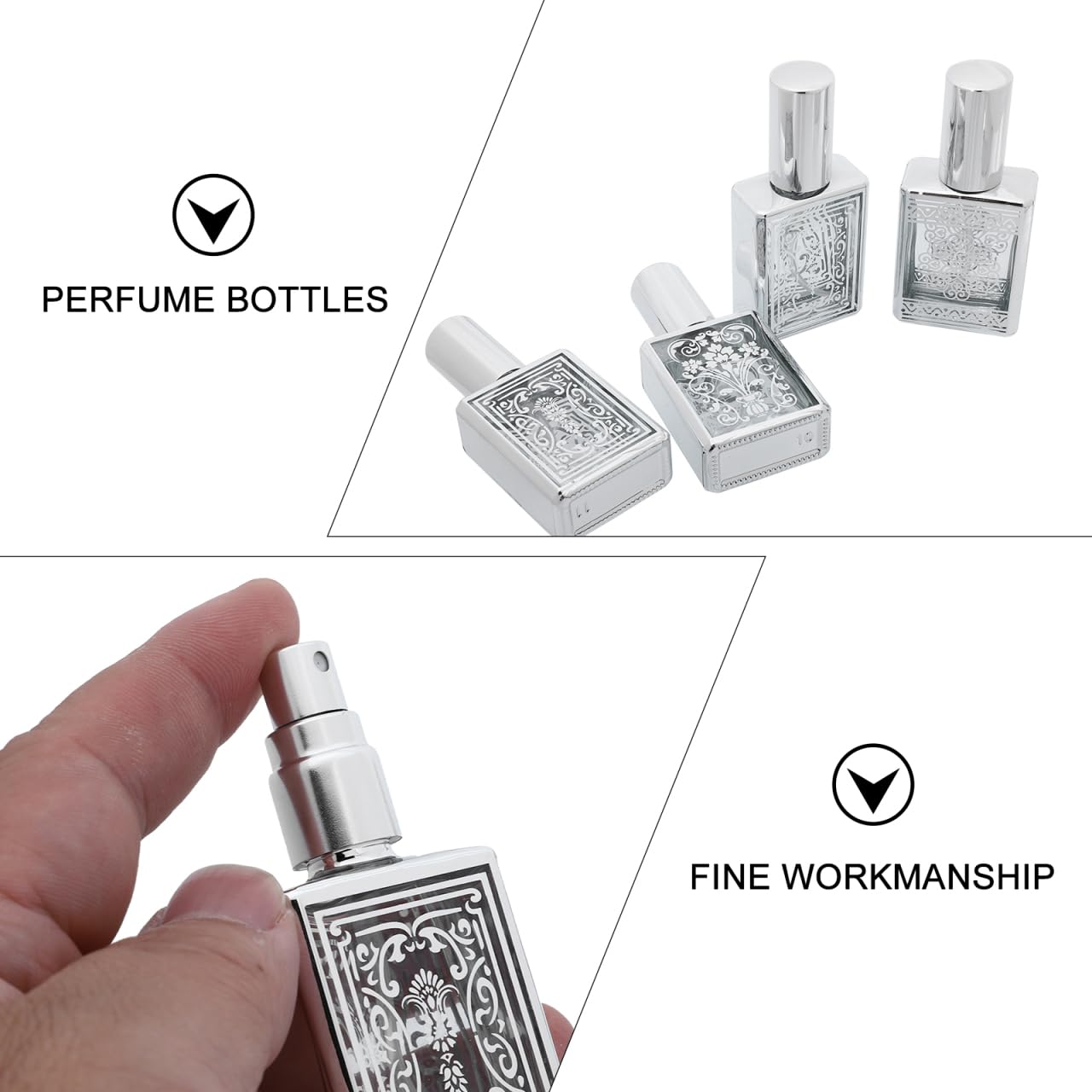 FRCOLOR 4-Pack Perfume Bottles Refillable Glass Atomizer Leakproof Mini Fragrance Sub Bottles 3.14 in for Travel Purse Skincare Water Essence and Makeup Spray
