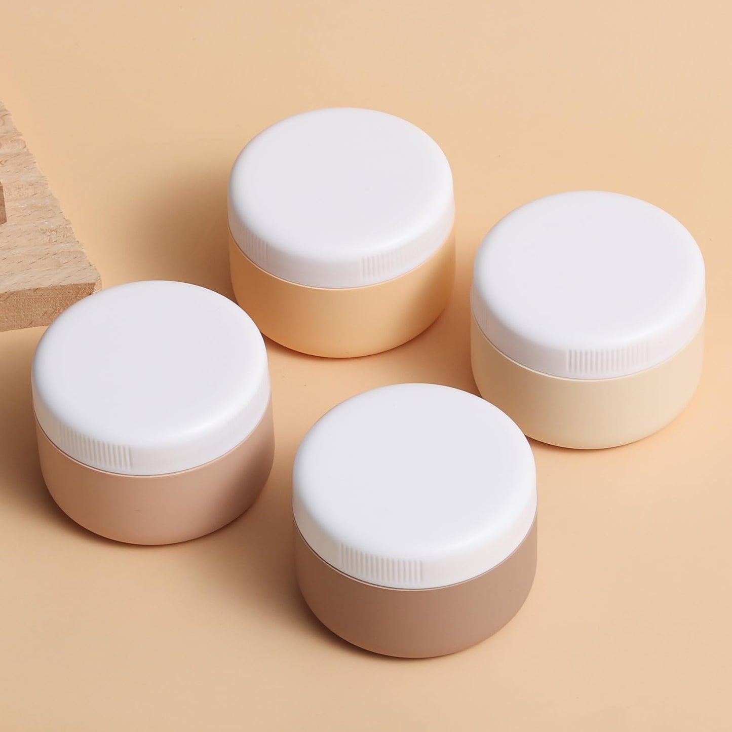 kuangre Travel Containers for Toiletries, Silicone Cream Jars BPA-Free, Leak-proof 2oz Travel Size Containers, Portable Size Silicone Jars with Lid for Cosmetic Face Hand Body Cream (4 Pack)