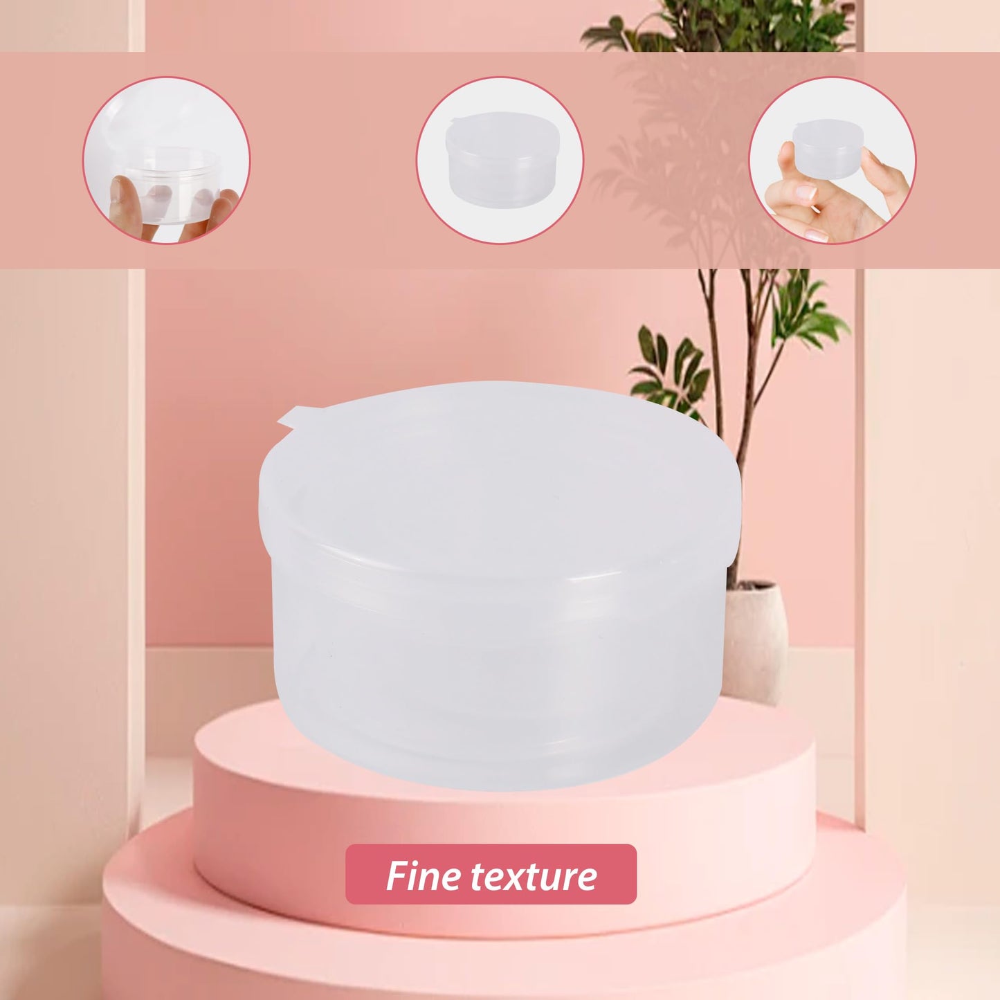 ZFYOUNG 150pcs plastic cosmetic jar 7g/7ml clear case with snap lids portable,Travel Storage Cosmetic Samples Beauty Products Mini Containers with Lids, Airtight Cosmetic Containers with Lids