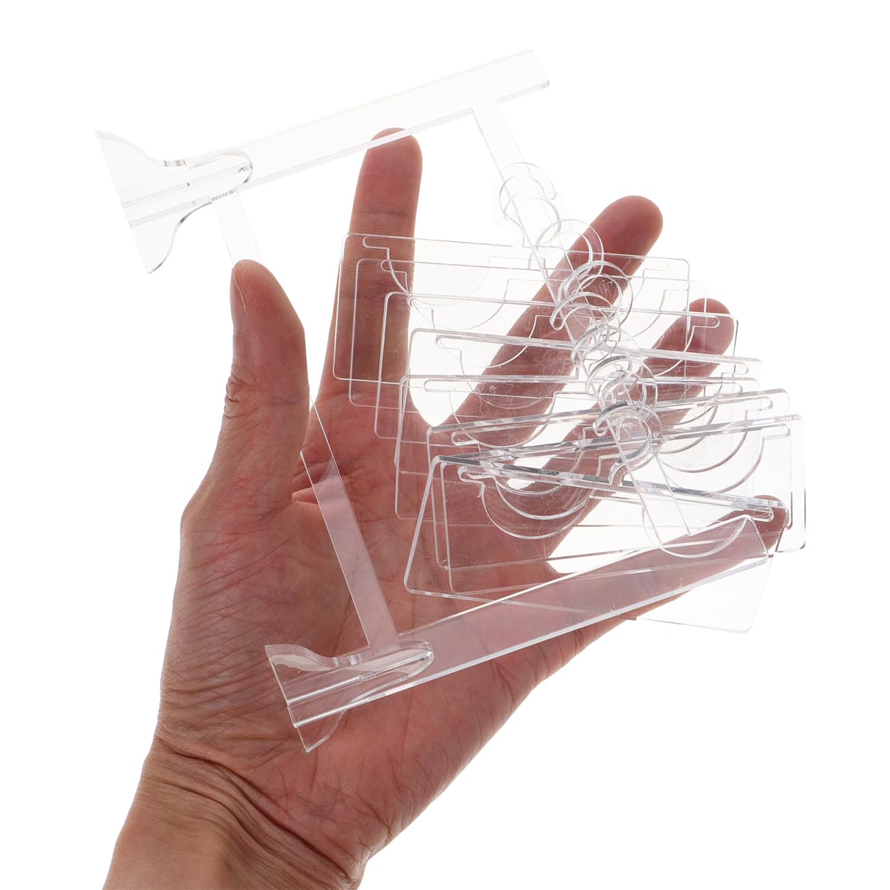 OATIPHO Transparent Acrylic Lash Organizer Rack Eyelash Storage Display Hanger Compact Portable Lash Holder for False and Grafted Lashes Travel Home Use 5.86X4.72X2.32In