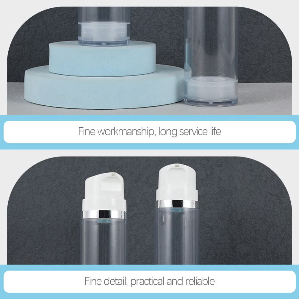 Set of 2 Travel Airless Pump Bottles Wide Mouth for Creams and Lotions
