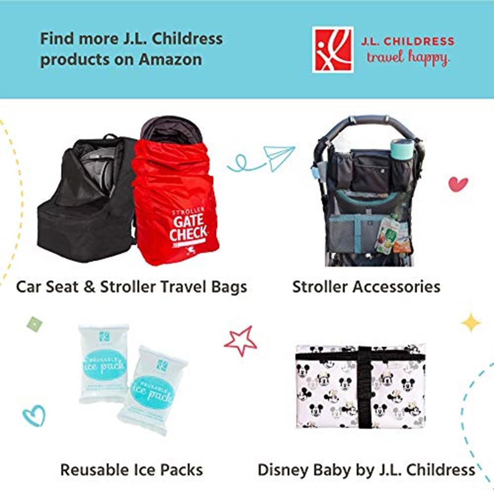 J.L. Childress Pack 'N Protect for Baby Bottles - Insulated Breast Milk Cooler Travel Bag for Moms, Portable Storage for Glass Baby Bottles & Food Containers, For Daycare or On the Go - Black