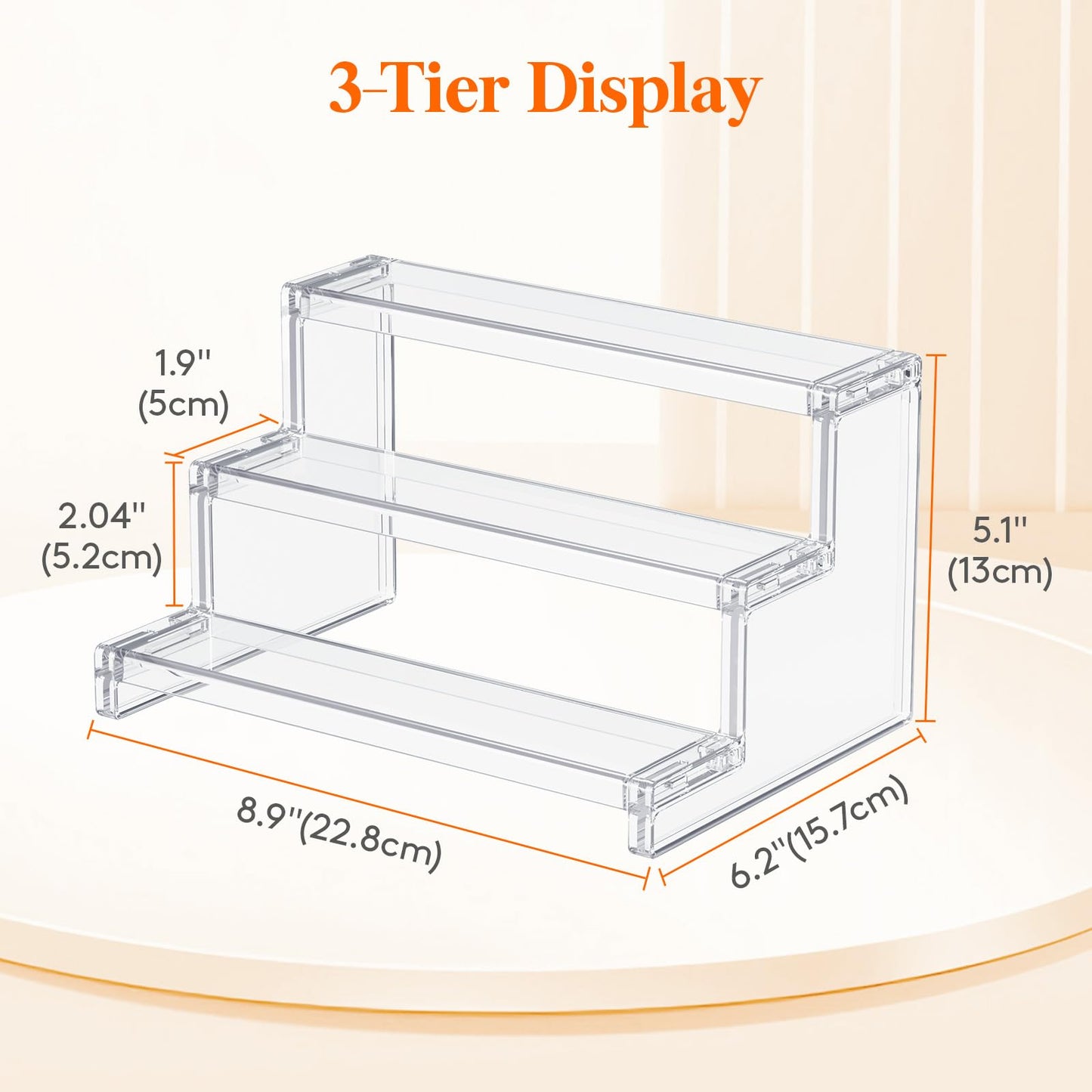 Lifewit Perfume Organizer, Cupcake Stand, Tool-Free Assembly, Plastic Display Shelf for Vanity,Room Décor, Bedroom Storage Organization, 3 Tier 9 Inch, 3 Pcs