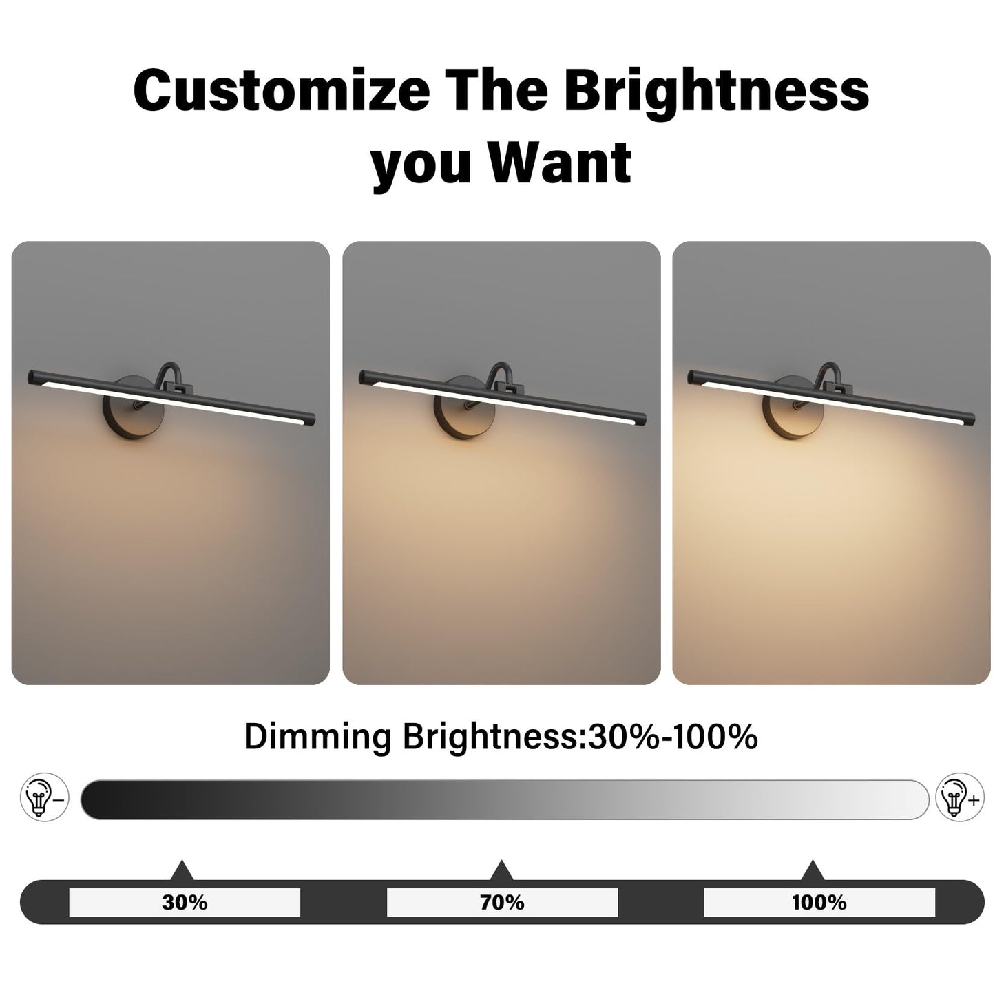 Tipace Hardwired Black Picture Lights for Paintings,23.6IN 3CCT Dimmable Modern Gallery Light with Remote Control Led Wall Art Lighting Display Artwork