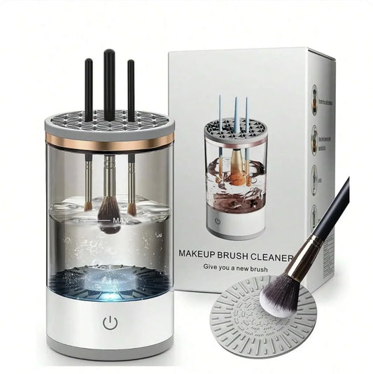 JVedette Makeup Brush Cleaner, The Cozy Luna Brush Cleaner, Electric Makeup Brush Cleaner Machine for Deep Cleaning All Size Makeup Brushe (1PC Transparent)
