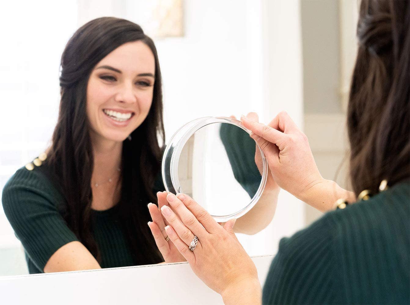 Mavoro 6'' Magnifying Mirror with 3 Strong Suction Cups | 10X Magnification | Portable Travel Makeup & Cosmetic Mirror (10X)