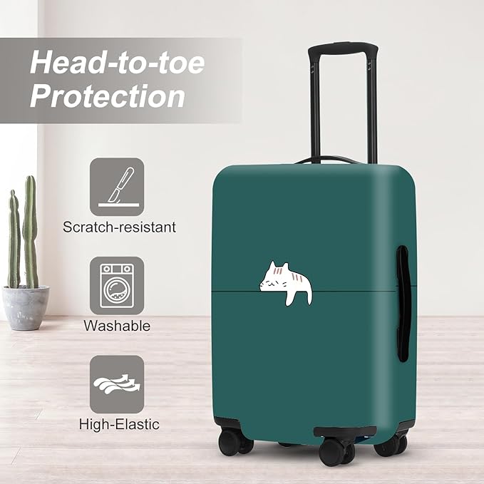 forest Green Luggage Cover, Washable Suitcase Protector Simple Abstract Animal Design Anti-scratch for 32",34"Bag
