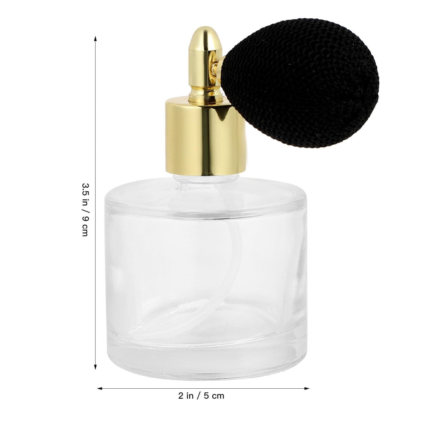 HEALLILY Refillable Retro Perfume Bottle 3.54In Glass Fine Mist Spray Dispenser Portable Travel Atomizer Leak-Proof Container for Women