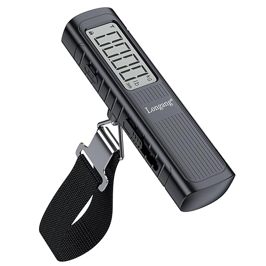 Battery-Free Digital Luggage Scale, 110lbs/50kg Portable Handheld Hanging Scale for Luggages, Suitcases, Backpacks & Bags, Easy Weighing for Travel, No Need Batteries (Black)