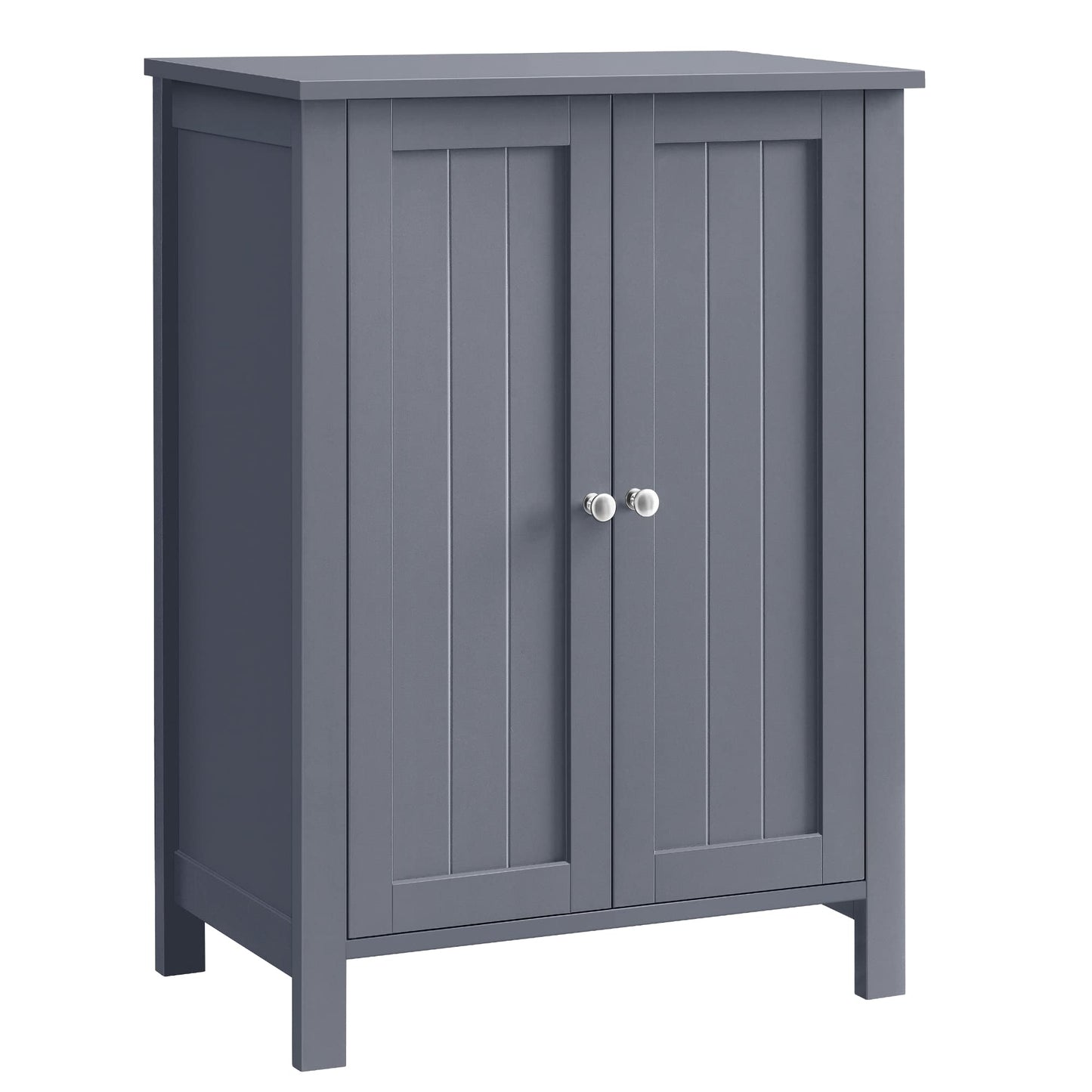 VASAGLE Floor Storage Cabinet, Freestanding Storage Unit with 2 Adjustable Shelves, for Bathroom Living Room Dining Kitchen, 11.8 x 23.6 x 31.5 Inches, Slate Gray UBCB60GY