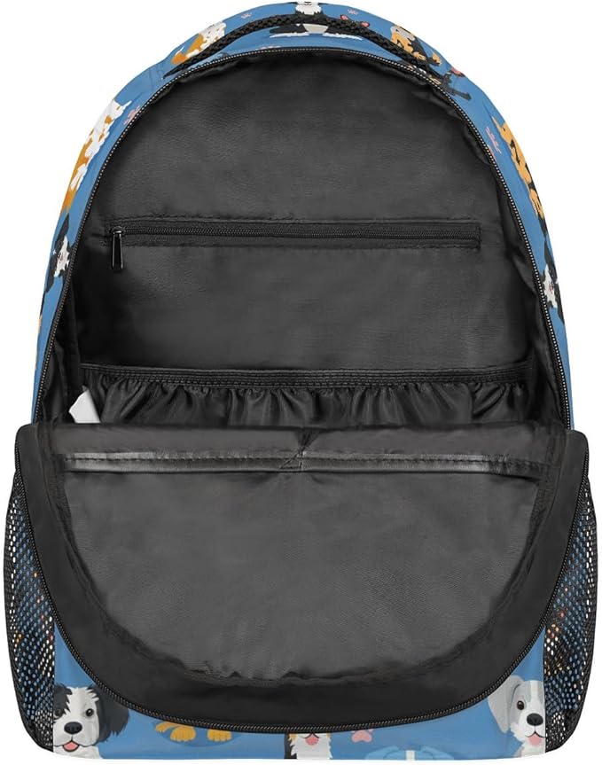 Cute Dogs Breeds Backpack for Women Men Kids 16 Inch Laptop Backpack Lightweight Travel Backpack Purse Casual Daypack School Backpacks for Girls Boys