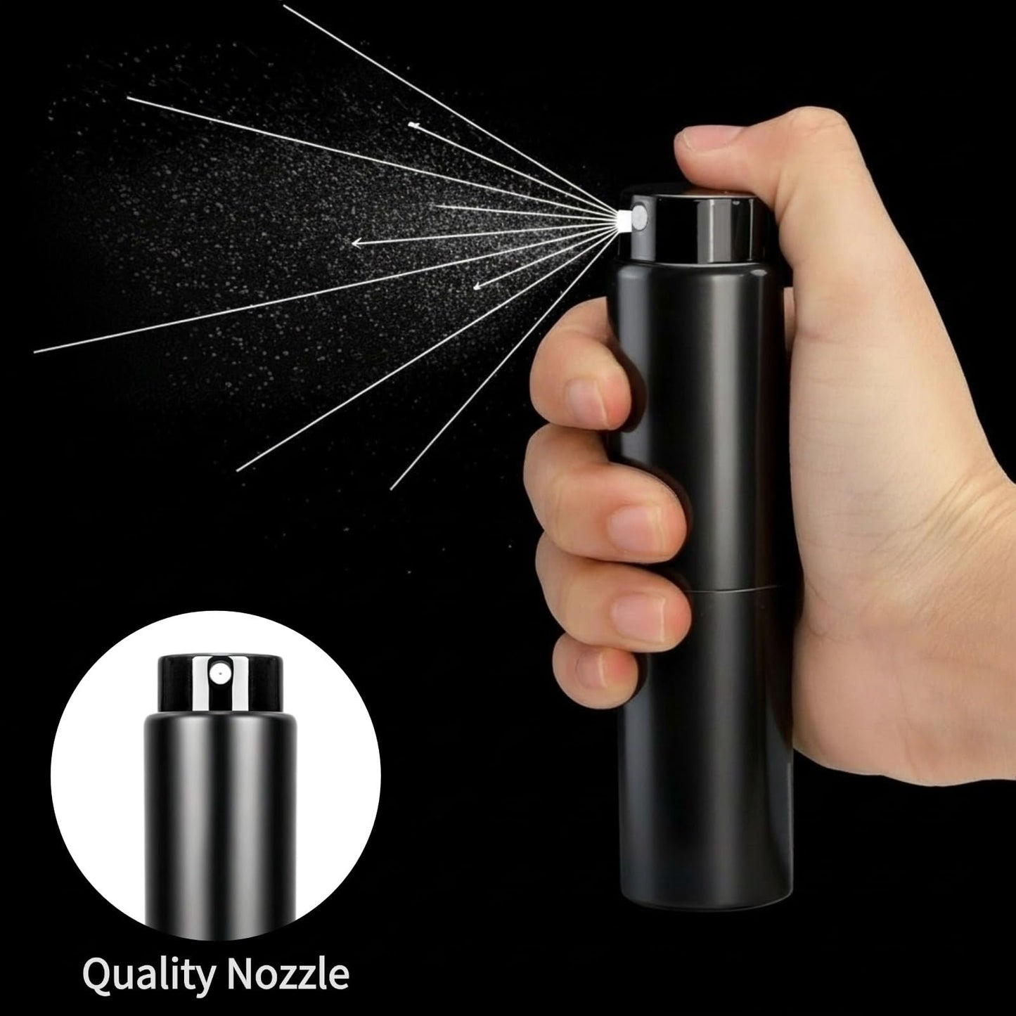Mezchi 6 Pack 20ml Cologne Travel Bottle, Refillable Perfume Atomizer, Leakproof Travel Perfume Spray Bottle with Dispenser Tool, Empty Portable Fragrance Sprayer for Man, Woman, Black