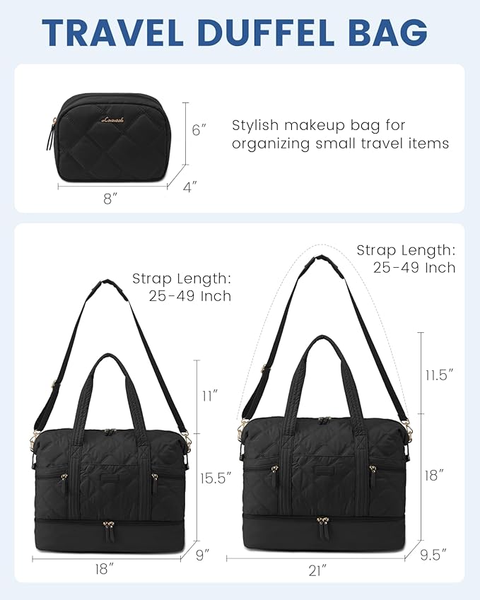 LOVEVOOK Extra Large Travel Duffle Bag, 56L Lightweight Weekender Bags for Women with Shoe Compartment, Personal Item Travel Bag Carry On Overnight Bags for Women, Hospital Bag for Labor and Delivery