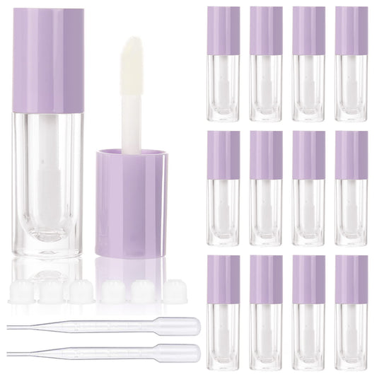 COSIDEA 14pcs Empty purple 6ml big brush lip gloss tubes for DIY lip gloss, lipgloss containers