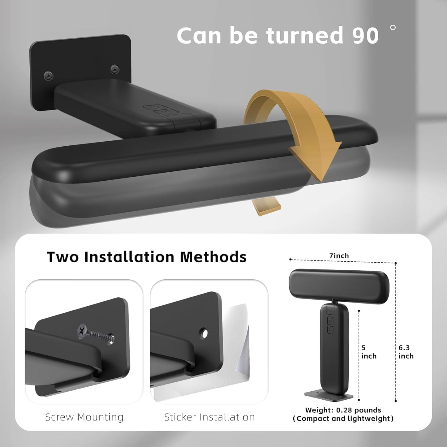 NARUNDREN 2 Pack Picture Lights for Wall, Rechargeable LED Picture Light Battery Operated with Remote, Dimmable Poster Light for Paintings, Portraits, Art Frames, Display Lighting for Wall Decor,Black